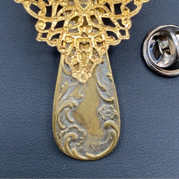 Artisan Heavenly Angel Pin Made of Vintage Spoon and Real Garnet Centre - Picture 9 of 12